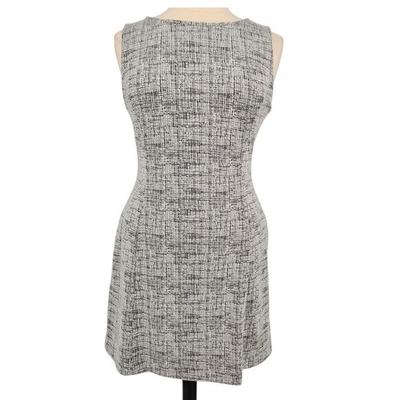 Tahari Black White Tweed Print Sleeveless Sheath Dress with Pockets Classic Fit - Picture 1 of 7